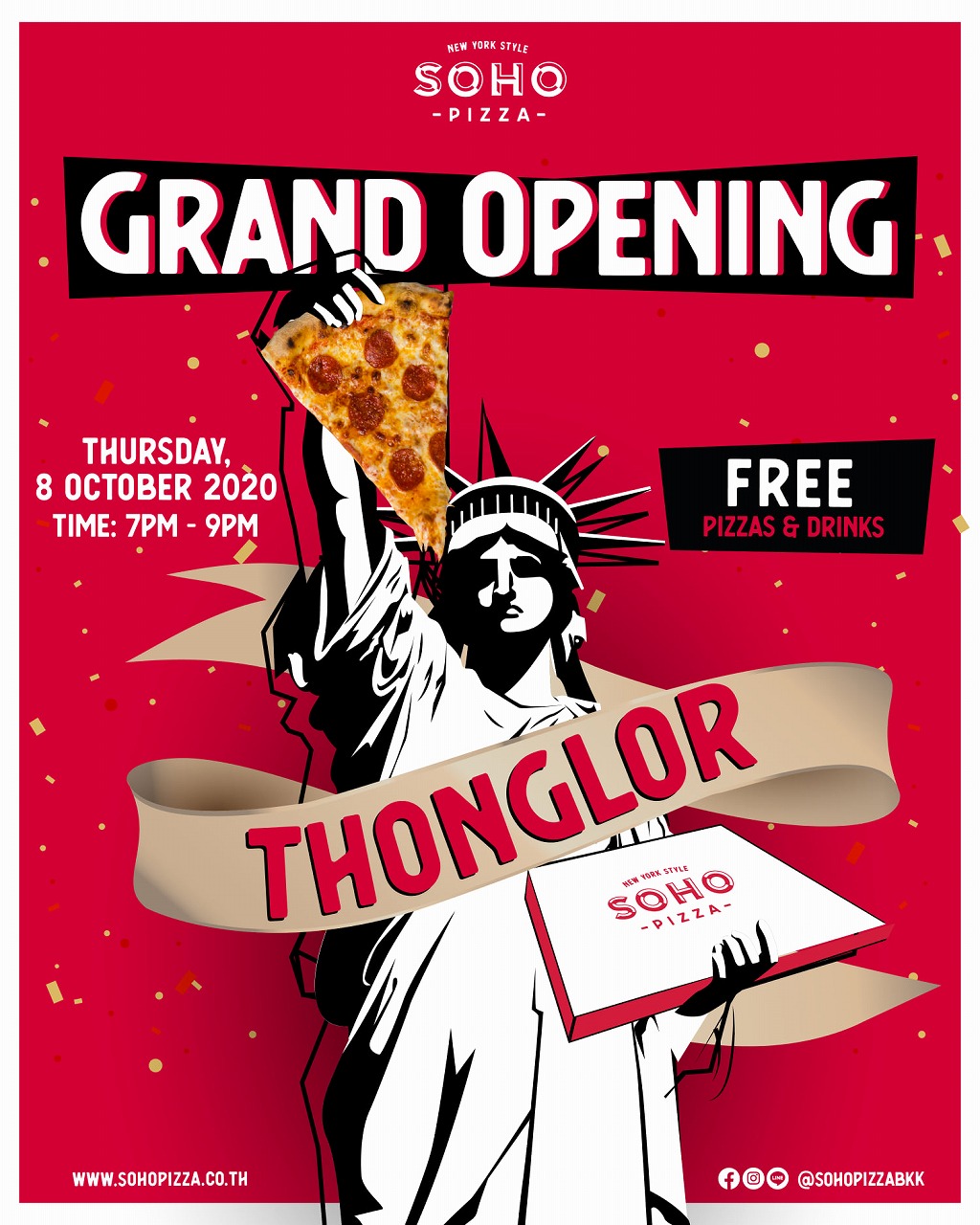 本格ニューヨークピザの店 Soho Pizza のピザが無料で食べられるイベント １０月８日開催 タイニュース クロスボンバー X Bomber Thailand